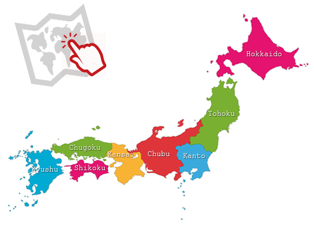 Карта Японии с клубами Пачинко